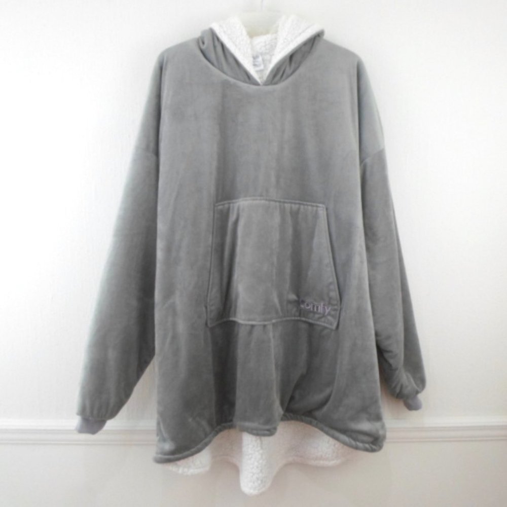 The Comfy Original Gray Wearable Hoodie Blanket Sweatshirt OS Oversized Unisex